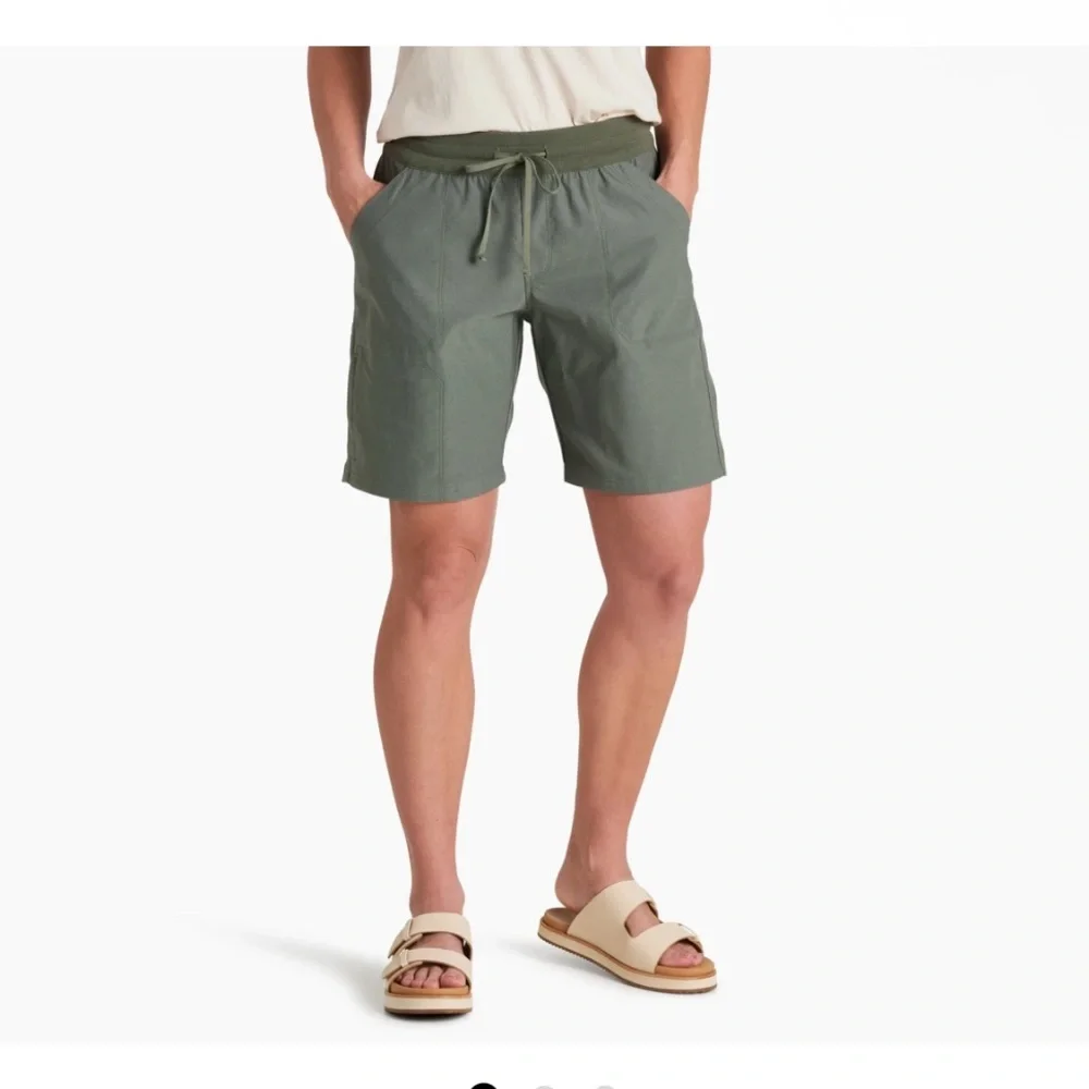 Kuhl Trekr 8” shorts light blue/green pull on‎ sz “large